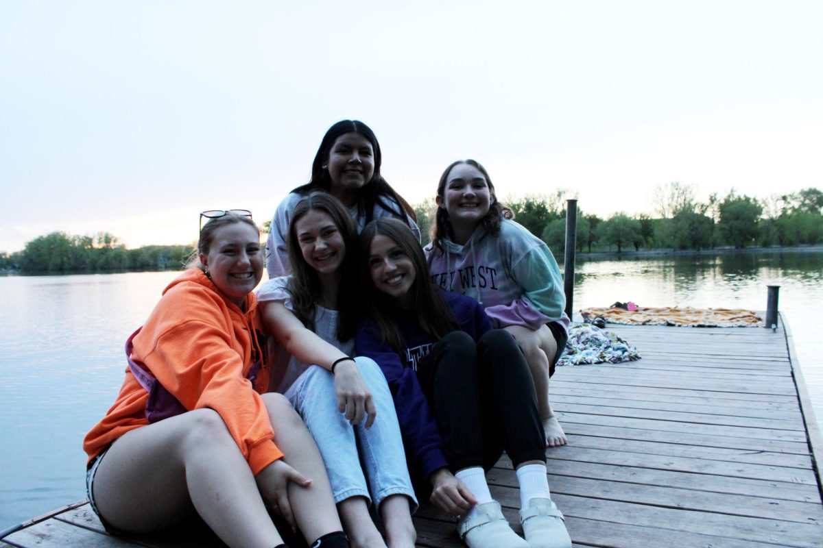 Senior sunset held at Edgewater Park on May 8th. Students included in the photo are Rachel Doppelhammer (12), Carly Anderson (12), Ava Bremer (12), Jada Edberg (12), and Ellie Torres (12).