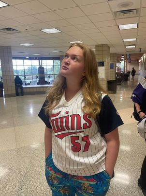 Evalyn Holcomb (10) posing in a jersey for jersey day on Sept. 24.