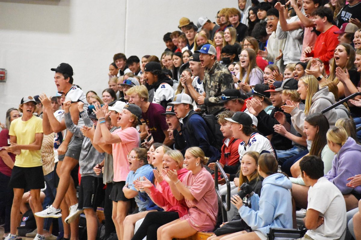 Albert Lea juniors cheering at the pep fest. 