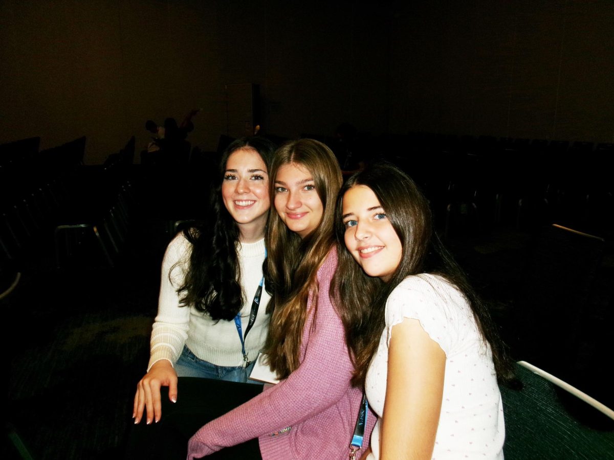 Editor Rosa Corey-Gruenes (12), staff writer Carley Ladlie (11) and photographer Evelyn Koepke (11) at the convention in Philadelphia, Pennsylvania.  