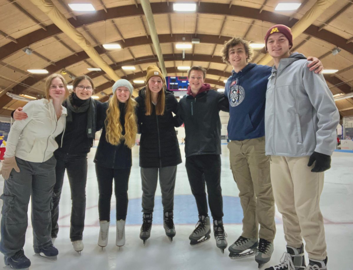 Band President Maxx Richards organized a skating event with Ranissa Beerman, Ruby Mykkanen (12) , Katelyn Schmidt (10), Neveah Wacholz (12), Gunnar Hardison (12), and alumni Trenton Mikkels. “In each activity you are in you’re surrounded by new people and met with new challenges that always help you grow in new ways,” said Richards.
